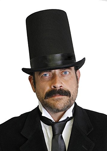 Stovepipe Hat Tall 6 (20cm) With Thick 2 (5cm) Satin Ribbon Band Fancy Dress Accessory Lincoln Black Felt Top Hat Victorian Costume