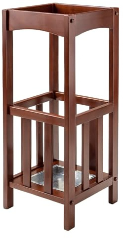 Winsome Rex Umbrella Stand with Metal Tray, Walnut (94712)