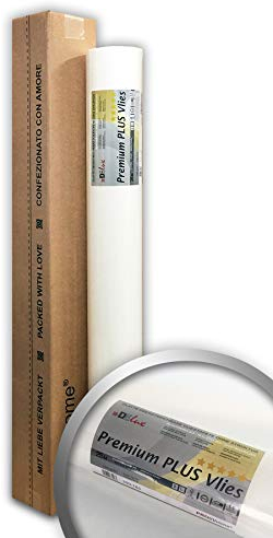 Revêtement murale de rénovation professionnel 160 g Profhome PremiumVlies PLUS 399-165 intissé lisse à peindre Papier peint intissé blanc 1 rouleau 25 m2 FSC® MIX CREDIT Nr. TSUD-COC-001718-KR