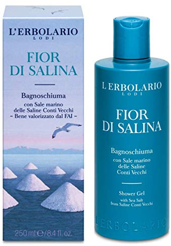 L'Erbolario Shower Gel - Moisturizing Body Wash with Coastal Botanicals - Revitalizing Citrus Body Soap for All Skin Types - Fior di Salina - 8.4 oz