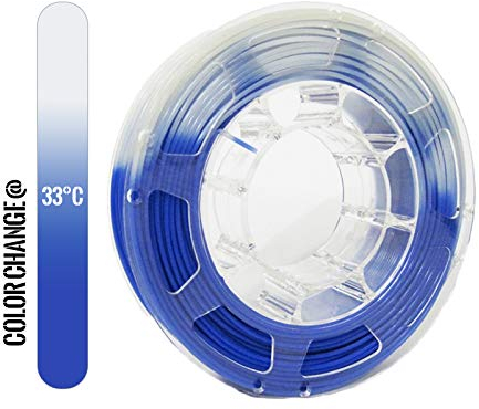TOPZEAL 3D Drucker Filament PLA 1,75mm Farbe ändern durch Temperatur, Maßgenauigkeit +/- 0,05 mm, 1KG Spule für 3D Drucker und 3D Stift (blau bis weiß)