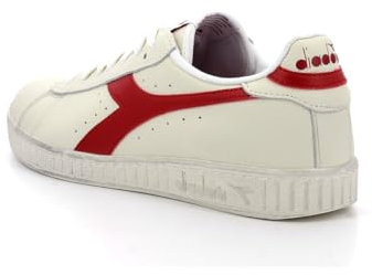 Diadora Unisex Game L Low Waxed Sneaker, Weiß/Rot, 46 EU