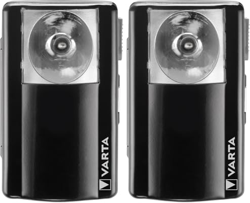 Varta Lampe Torche, Palm Light, lumière, lampe de poche avec clip de fixation pratique, en métal élégant, non équipée
