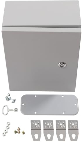 Caja de cables impermeable grande, caja de conexiones resistente a la intemperie con carcasa de metal, protección de enchufe, placa trasera extraíble IP44, para carcasa de proyecto eléctrico