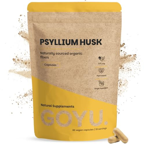 Cupplement Psyllium Husk Fiber Capsules 500 mg 60 Vegan Capsules - Fiber Psyllium Seed - Intestinal Health