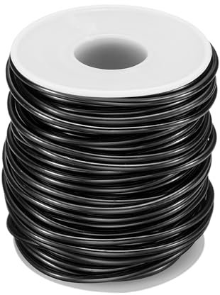HARFINGTON Bonsai Wire Anodized Aluminum Training Wire Roll 2.5mm/10 Gauge 66ft Length Bendable Bonsai Tree Wire for Garden, Horticulture, Landscape, Planting, Black