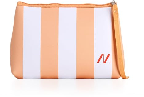 Muitomas Pochette para Mujer en Neopreno a Rayas, bolso de mujer con cierre de cremallera y correa de muñeca, 24 x 16 x 6 cm,