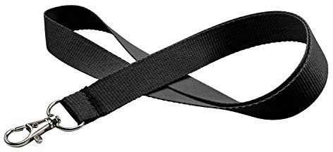 linie zwo ®, 30er Pack Schlüsselbänder 20mm, easy going Haken, Schwarz