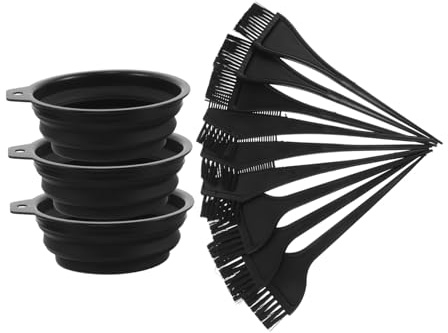 Anneome 3 Uppsättningar Delars Hårfärgningsset med Vikbar Blandningsskål Ergonomisk Applikatorborste och Kam för Professionell och Hemmabruk Spillfri Design och Oljebehandling för Hållbar