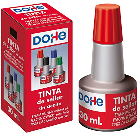 Dohe - Tinta tampones y sellos, 30 ml, color rojo