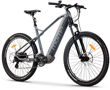 moma bikes Elektrische Fahrrad EMTB 27,5, Shimano 24 Gänge & hydraulische Scheibenbremsen, Integrierter Akku Ion Lithium 48V 13Ah
