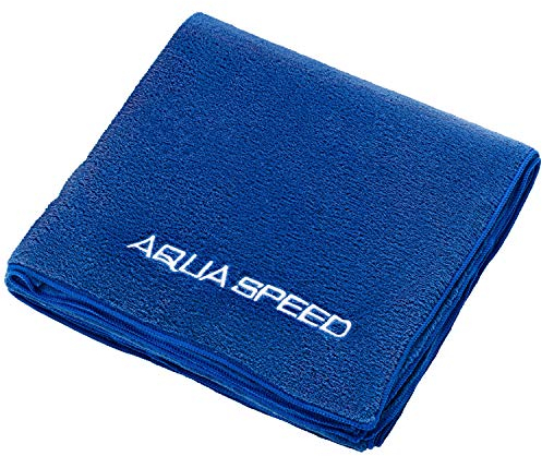 Aqua Speed Outdoor Handtuch 70x140 | Badetuch | Mikrofaser Reisehandtuch | Sporthandtuch | Towel Fitness Yoga | D. Blau 350g | Sammlung Microfaser | Dry Coral