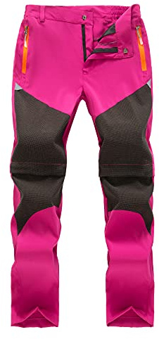 Maeau Wanderhose Mädchen Zip Off Outdoorhose Mädchen Kurz Sommer Softshellhose Wasserdicht Trekkinghose Mädchen Arbeitshose Mädchen Kurz Freizeithose Funktionshose Zip Off