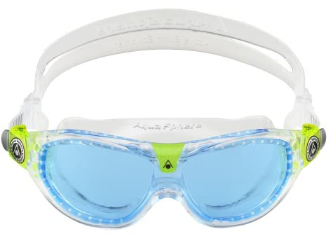 Aqua Sphere Seal Kid 2 Kinder-Schwimmbrille, ultimative Unterwassersicht, kratzfeste Gläser und hypoallergen, Unisex-Kinder, blau getönte Gläser, transparenter Rahmen, Ei