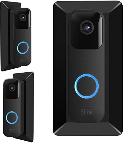 Support pour sonnette vidéo Blink - Plaque murale pour sonnette vidéo Blink - Support d'angle réglable - Support de coin incliné - Accessoire pour sonnette vidéo Blink - Noir