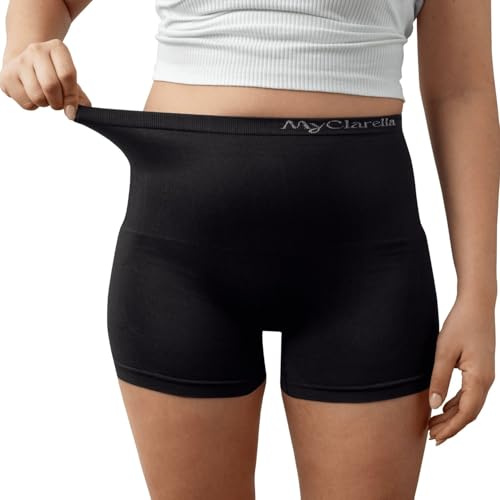 MyClarella® Trosa | Graviditets- och veckosäng underkläder | Ventilerande och elastisk trosa utan hudirritation för graviditet och säng i sängen, svart, XL