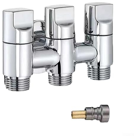 Valvola di deviazione dell'acqua a 3 vie Valvola di deviazione dell'acqua 1-in-3-Out Rubinetto a tre vie Valvola ad angolo per WC Bidet Doccia Potenza Lavello da cucina