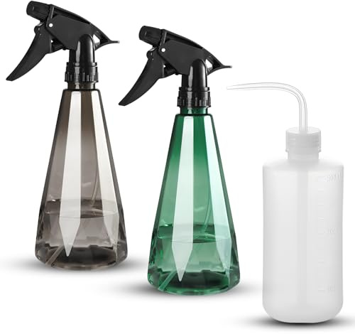 AUSYIWI 3 Pièces 500ML Vaporisateur Bouteilles Vide Rechargeable et Arrosoir, Arrosoir pour Plantes Succulente, Tête de Pulvérisation Réglable Flacon Pulvérisateur pour Jardin, Coiffeur, Succulente