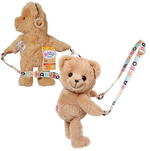 BABY born Borsa a Tracolla a Forma di Orsetto - Borsa a Tracolla con Tracolla - Accessori di Alta qualità per Bambole - Adatto a Bambini dai 3 Anni in su