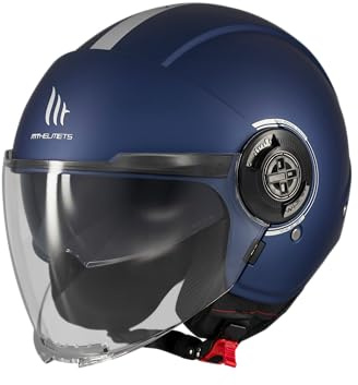 MT Helmets Viale SV S – Casco Moto Jet Urbano con Visor Solar Retráctil, Interior Lavable, Pantalla Larga y Calota HIRP | Homologado ECE 22.06 & DOT