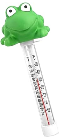 predolo Thermomètre de Piscine Flottant Grenouille, Aquarium, Pataugeoire avec Ficelle, grenouille