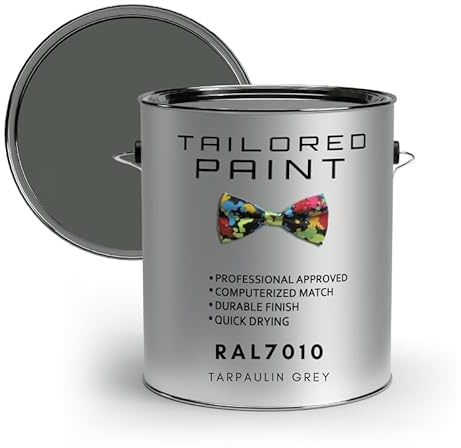 Tailored Paint uPVC Window & Door 1K Paint Brush or Spray On - Matt Finish - RAL7010, Tarpaulin Grey - 250ml Tin