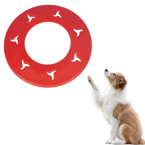 DHJWDUX 1 Pezzo Giochi Cane Frisbee per Cani Facile da Trasportare Disc Dog per Cani Giochi Outdoor Dog Formazione Fetch Toy Gomma termoplastic Rosso
