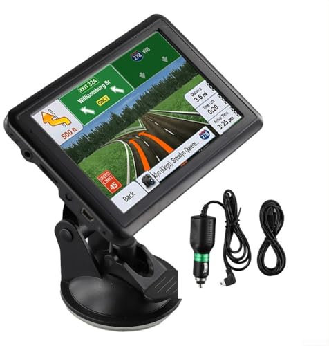 Sistema de navegación GPS portátil para coche, navegador GPS de coche de 5 pulgadas, navegador de coche con pantalla táctil, navegación de coche y camión de 8 GB + 128 MB