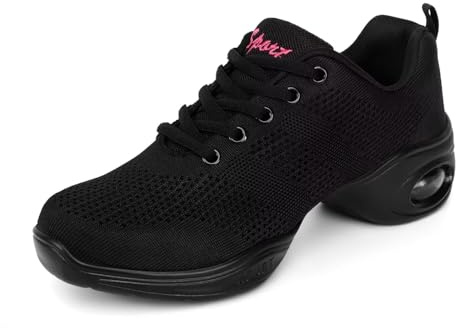 Asyusyu Breathable Dance Trainers Women Lace-Up Jazz Shoes Training Sneakers for Dance