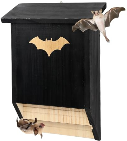 Bat House - Scatola per pipistrelli a doppia camera, per esterni, per asili e pipistrelli, realizzata a mano in legno di cedro, facile da atterrare e appoggiare i pipistrelli, resistente alle