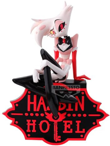 Banpresto Accion Angel Dust Hazbin Hotel figur, bildskärm topp (Ver.A) 16 cm, BP29701P flerfärgad, samlarfigur, optimal för anime-fans