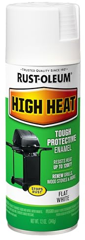 Rust-Oleum 7751830 High Heat Enamel Spray Paint, White, 12-Ounce