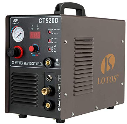 Lotos CT520D Plasma Cutter Tig Stick Welder 3 in 1 Combo Welding Machine, 50Amp Air Plasma Cutter, 200A TIG/Stick Welder, Dual Voltage 220V/110V