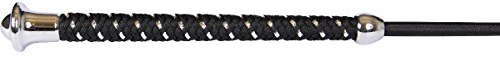 Eldorado Dressurgerte mit Silberknauf - schwarz - 90 cm