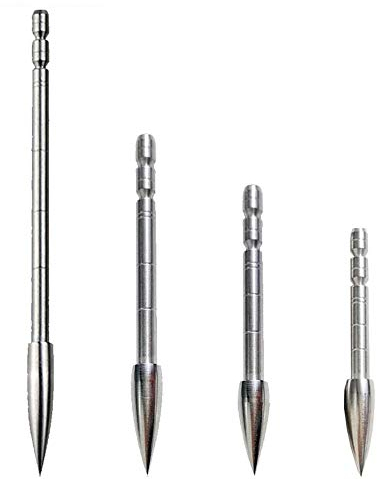 Milaem Edelstahl Jagdspitzen Pfeil Tipps Bogenschießen Einsatz Pfeilspitze für ID 4,2mm Carbon Pfeile Welle 100grain / 120grain / 150grain / 200grain Pfeilspitzen (100grain, Pack von 12)
