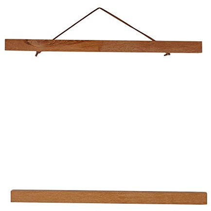 Broco Wooden Photo Frame Modern Magnetic DIY Custom Poster Scroll Prints Artwork Hanger Teak Wood Light Wood Magnetic Frames (30cm)