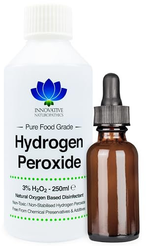 3% Food Grade Hydrogen Peroxide 250ml with Amber Glass Dropper Bottle