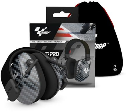 Alpine Racing Pro Earmuff MotoGP™ - Kapselgehörschutz für Erwachsene - Gehörschutz für Motorsportveranstaltungen und laute Umgebungen - Lärmreduzierung von 26 dB - Hochwertiges Karbon