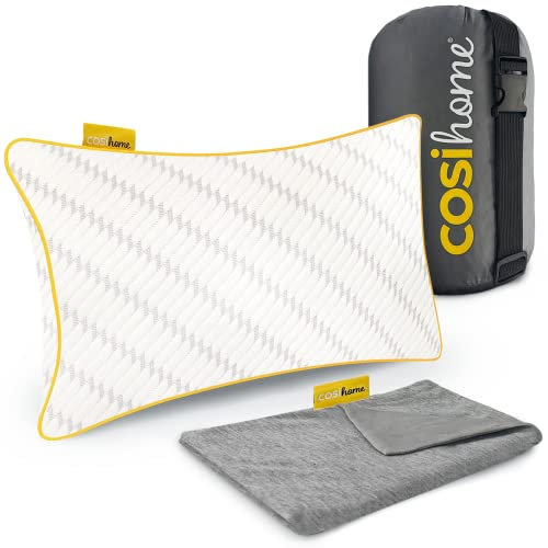 Cosi Home Reisekissen Nackenkissen mit kühlendem Bambus-Kissenbezug 30 x 45 cm - Memory Foam Reisekissen für Nacken, Rücken & Lendenwirbelsäule Orthopädische Unterstützung - Temperaturregulierend