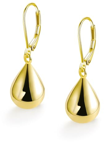 Gold Ohrringe für Damen, Hängend Ohrringe Hypoallergener Gold Silber Wassertropfen Ohrhänger Tropfen Drop Ohrring im französischen Stil Hängend Ohrring Schmuck Geschenk für Damen