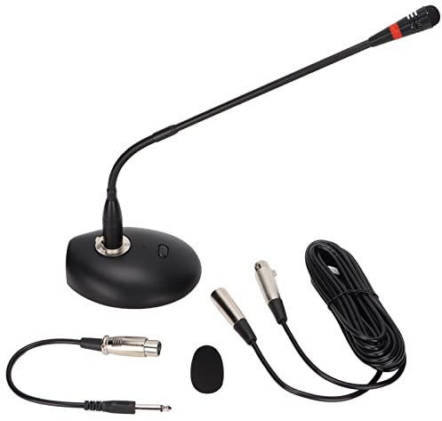 Microphone col de cygne pour ordinateur de bureau avec col de cygne D38 Microphone à condensateur avec câble XLR vers 6,35 mm pour conférence