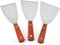 ACONDE 3 Stücke Grillspachtel Edelstahl, Grill Spachtel, Grillschaber, Teppanyaki-Spatel mit Holzgriff, Edelstahl Grill Spachtel Grillschaber, Spachtel, für Teppanyaki, Barbecue, Steak, Pizza