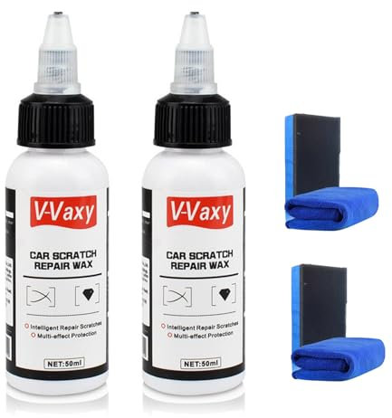 V-Vaxy Ultimate Paint Restorer, V-Vaxy Car Scratch Repair Wax, Car Scratch Remover Repair Kit, Quick Repair Scratches, Multi-Effect Protection (2Pcs)