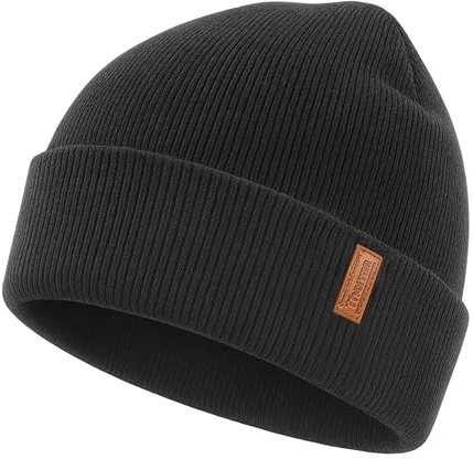 iN ThermaWear Insulated Winter Beanie Hat – Thermal Acrylic Knit, One Size Fits All, Warm & Comfortable Cold Weather Hat for Men & Women, Outdoor Work, Hiking, Camping & Everyday Wear Black