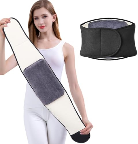 Dhqkqg Cachemire Thermique Ceinture, Chauffe reins d'Hiver en Cachemire, Ajustable Cachemire Ceinture Lombaire, Lombaire Abdomina Ceinture de Réchauffement avec Velcro, Idéal pour Rester en Hiver
