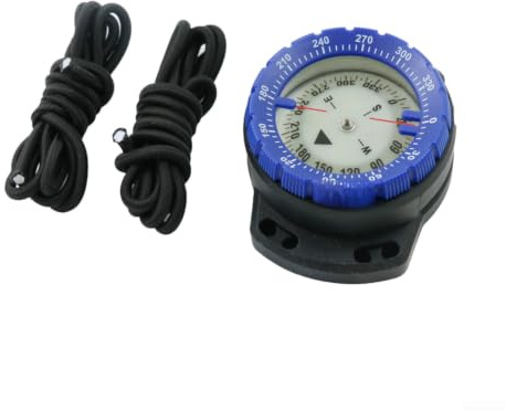 Compas de plongée professionnel étanche à 50 m avec cadran lumineux pour plongée sous-marine, randonnée, camping, équipement de navigation bleu (bleu)