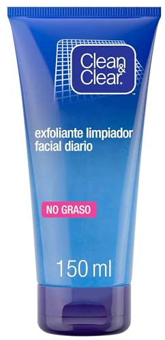Clean & Clear Exfoliante facial diario anti puntos negros e impurezas, suave gel exfoliante facial para el cuidado del rostro, limpiador facial en crema, 1 x 150 ml