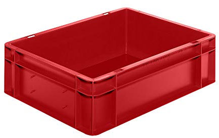Euro de formato de contenedores apilables, paredes y suelo cerrado – Dimensiones: 400 x 300 x 120 mm – rojo, VE 5 STK – Euro Norma apilables Buzón Euro Norma apilable cajas Euro Norma de buzón de