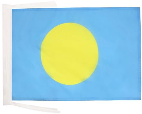 AZ FLAG - Drapeau Palaos - 45x30 cm - Pavillon Paluan 100% Polyester Avec Deux Cordelettes - 20g