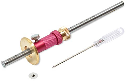 Newkiton Wheel Marking Gauge Pro with Micro Adjust Function, 1 Bearing Wheel Cutter for Soft Wood, 1 Locked Up Wheel Cutter for Hard Wood, 1 Screwdriver Included